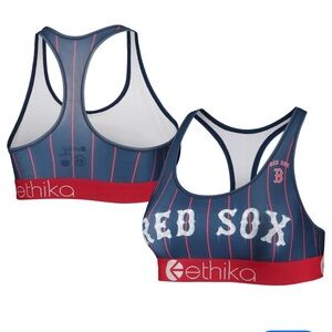 Ethika for Fanatics Women's Red Sox Sports Bra - Navy and Red size small